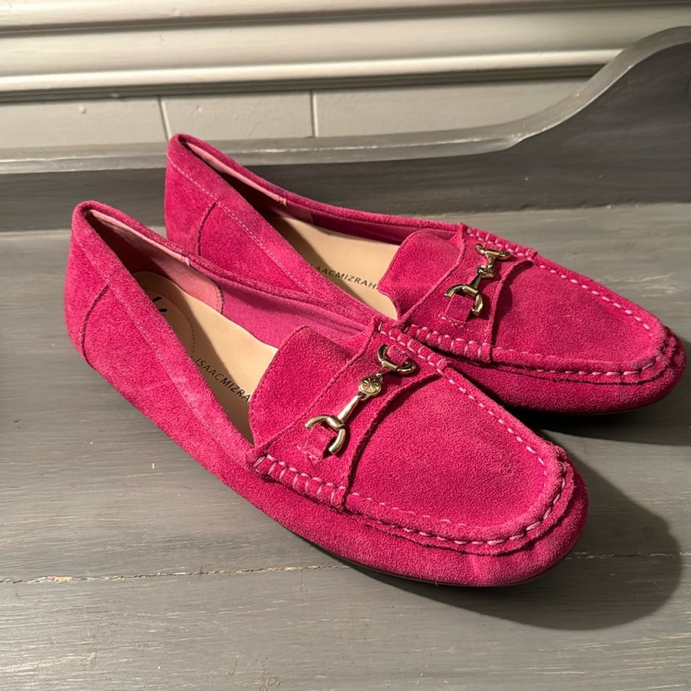Isaac Mizrahi Pink Suede Loafers